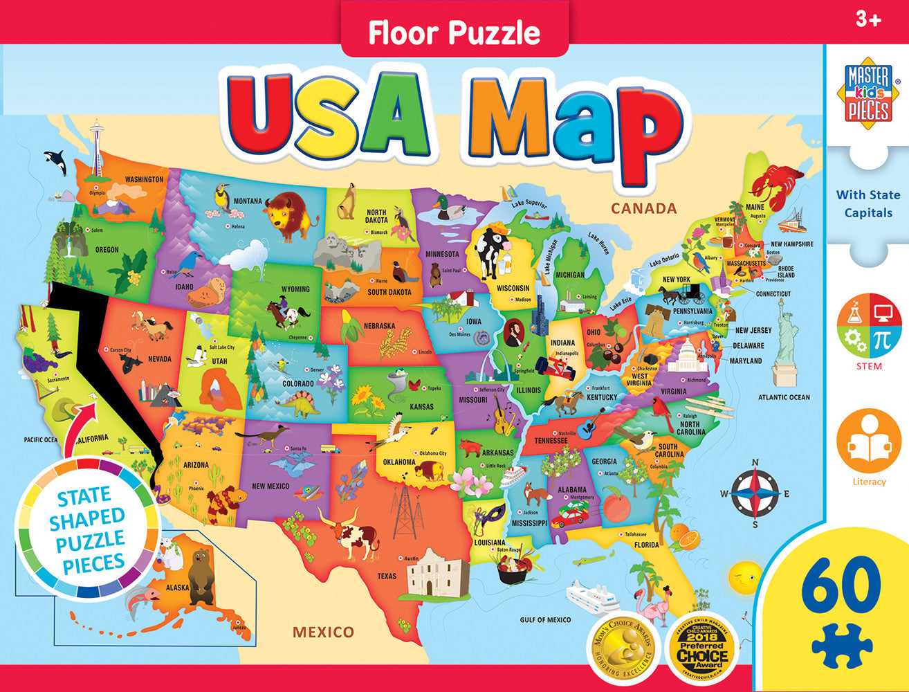 Masterpieces Puzzle Floor USA Map Puzzle 36 pieces