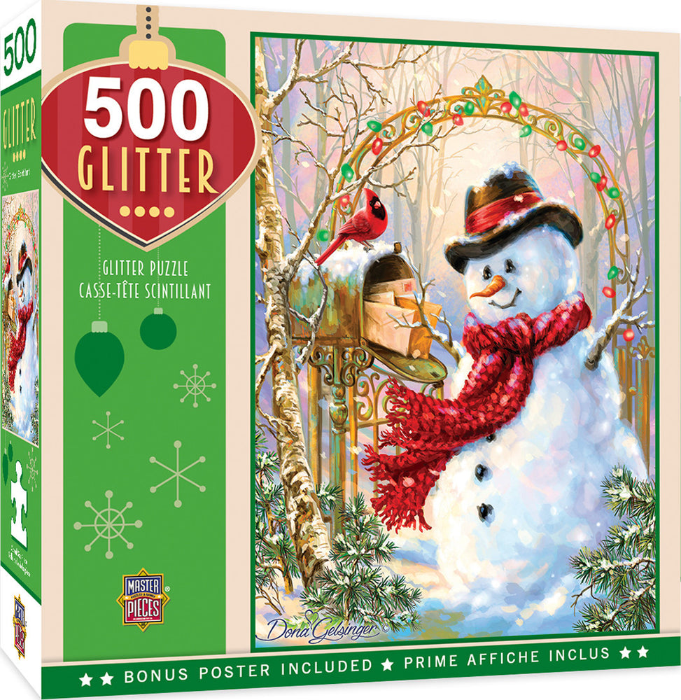 Masterpieces Puzzle Holiday Glitter Letters to Frosty Puzzle 500 pieces