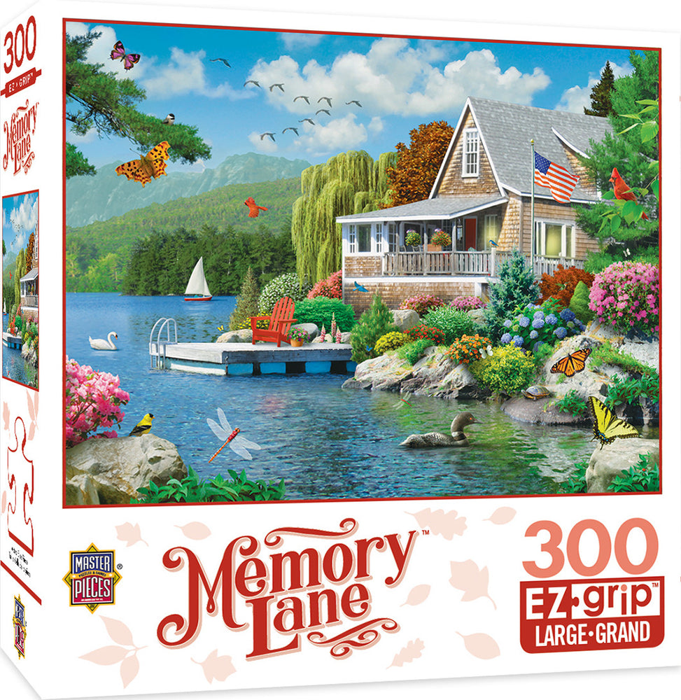 Masterpieces Puzzle Memory Lane Lakeside Memories Ez Grip Puzzle 300 pieces