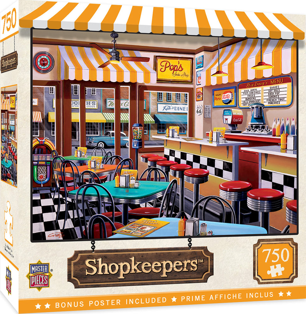 Masterpieces Puzzle Shopkeepers Pop's Soda Fountain Puzzle 750 pieces
