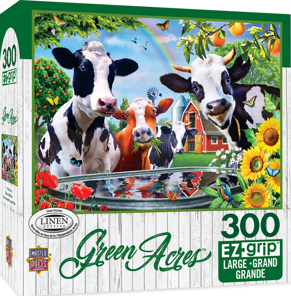 Masterpieces Puzzle Green Acres Moo Love Ez Grip Puzzle 300 pieces