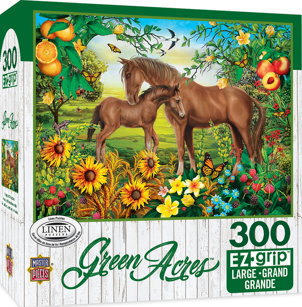 Masterpieces Puzzle Green Acres Neighs & Nuzzles Ez Grip Puzzle 300 pieces