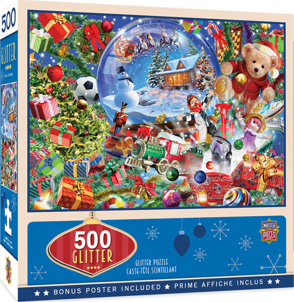 Masterpieces Puzzle Holiday Glitter Snow Globe Dreams Puzzle 500 pieces