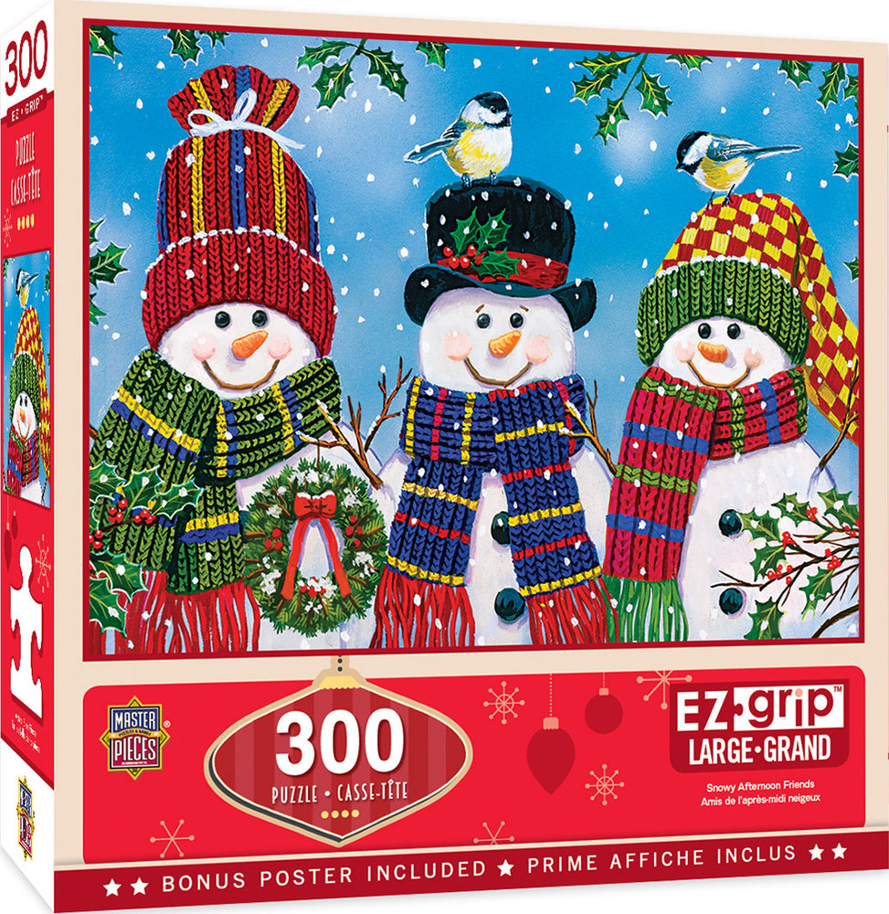 Masterpieces Puzzle Holiday Snowy Afternoon Friends Ez Grip Puzzle 300 pieces