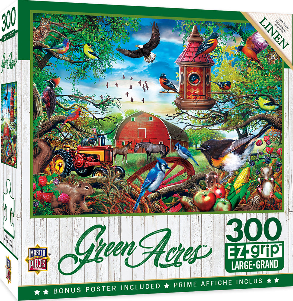 Masterpieces Puzzle Green Acres Farmland Frolic Ez Grip Puzzle 300 pieces