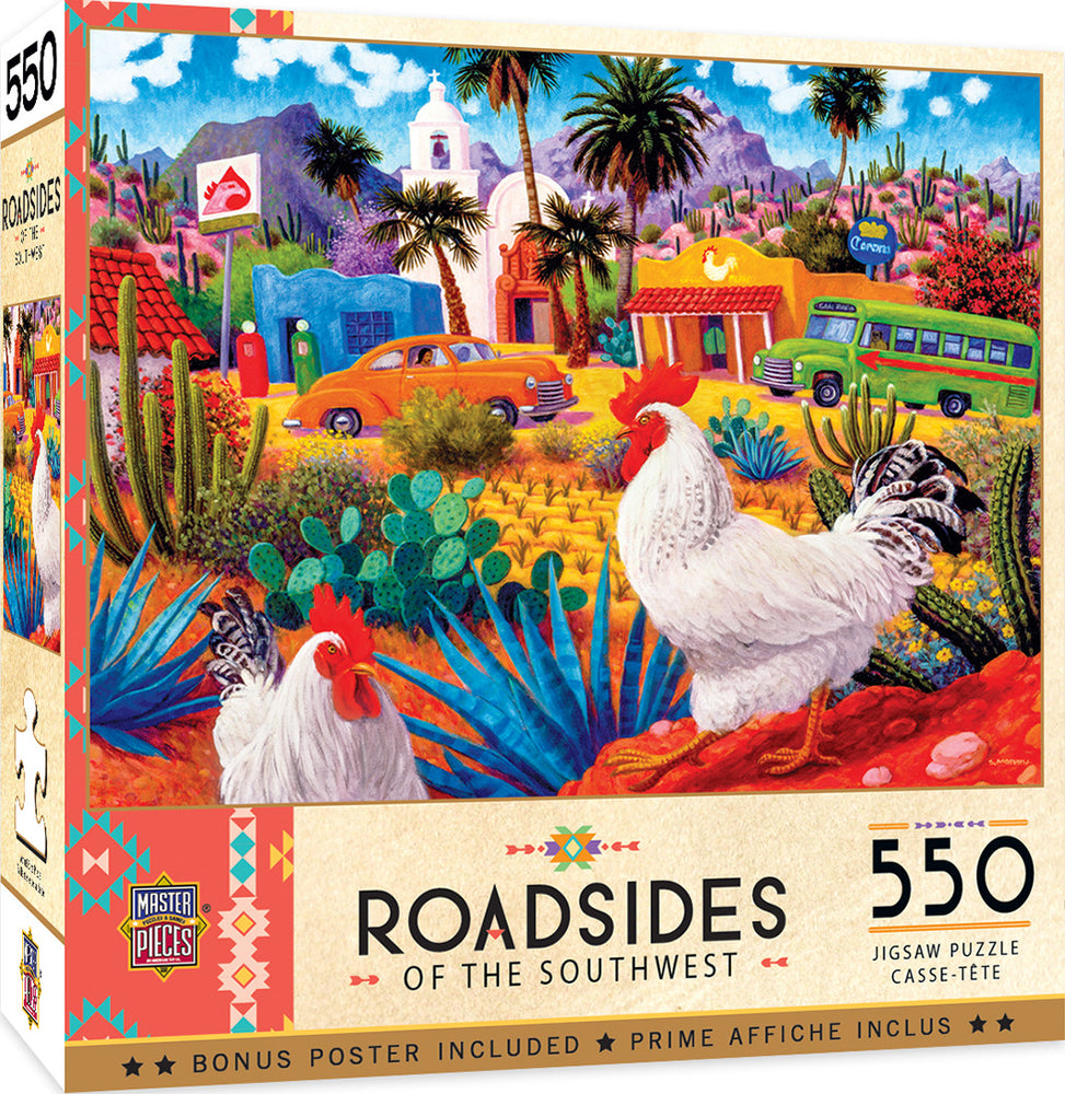 Masterpieces Puzzle Roadside of the Southwest Gallos Blancos Puzzle 550 pieces