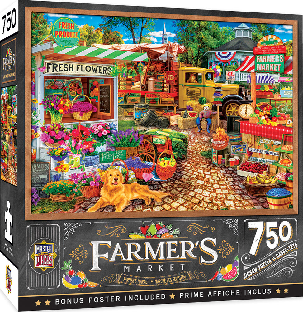 Masterpieces Puzzle Farmers Market Sale on the Square Puzzle 750 pieces