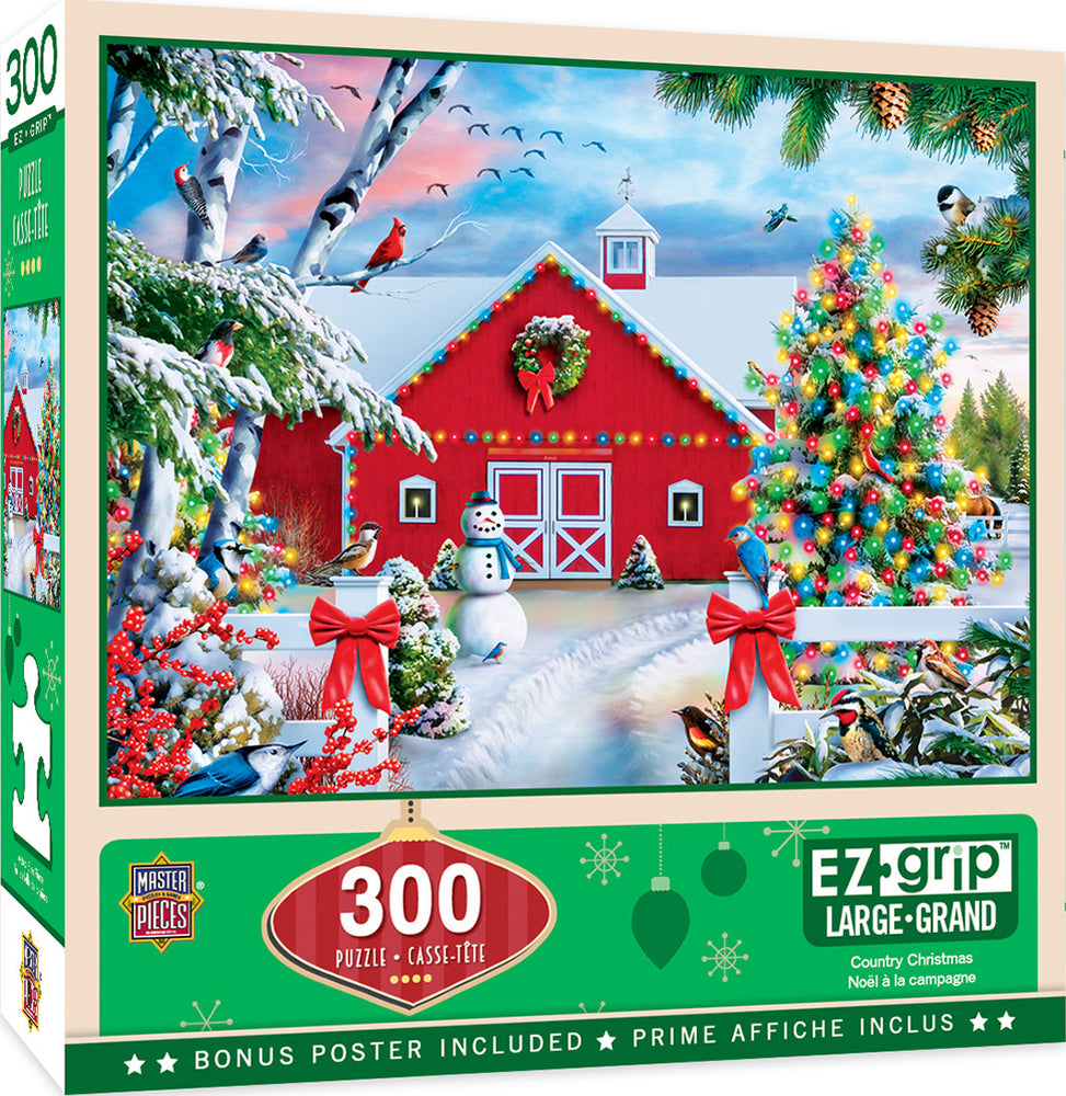 Masterpieces Puzzle Holiday Country Christmas Ez Grip Puzzle 300 pieces