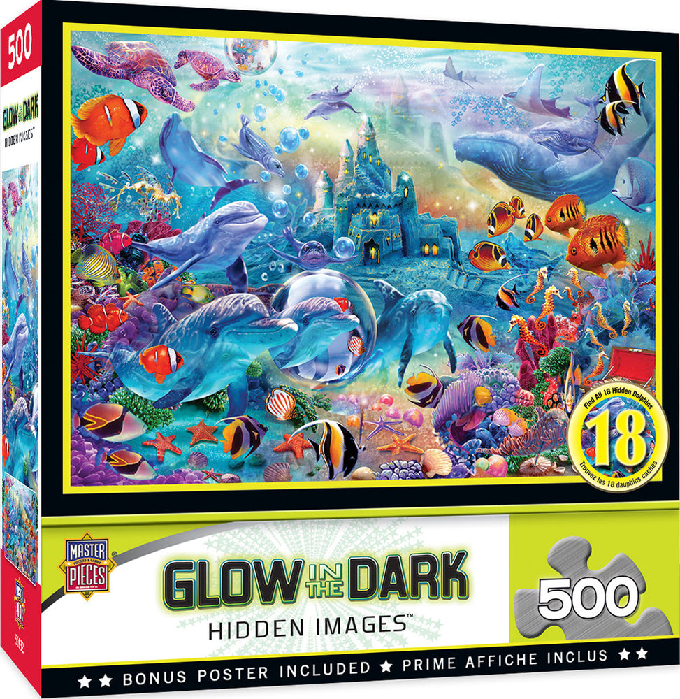 Masterpieces Puzzle Hidden Image Glow Sea Castle Delight Puzzle 500 pieces