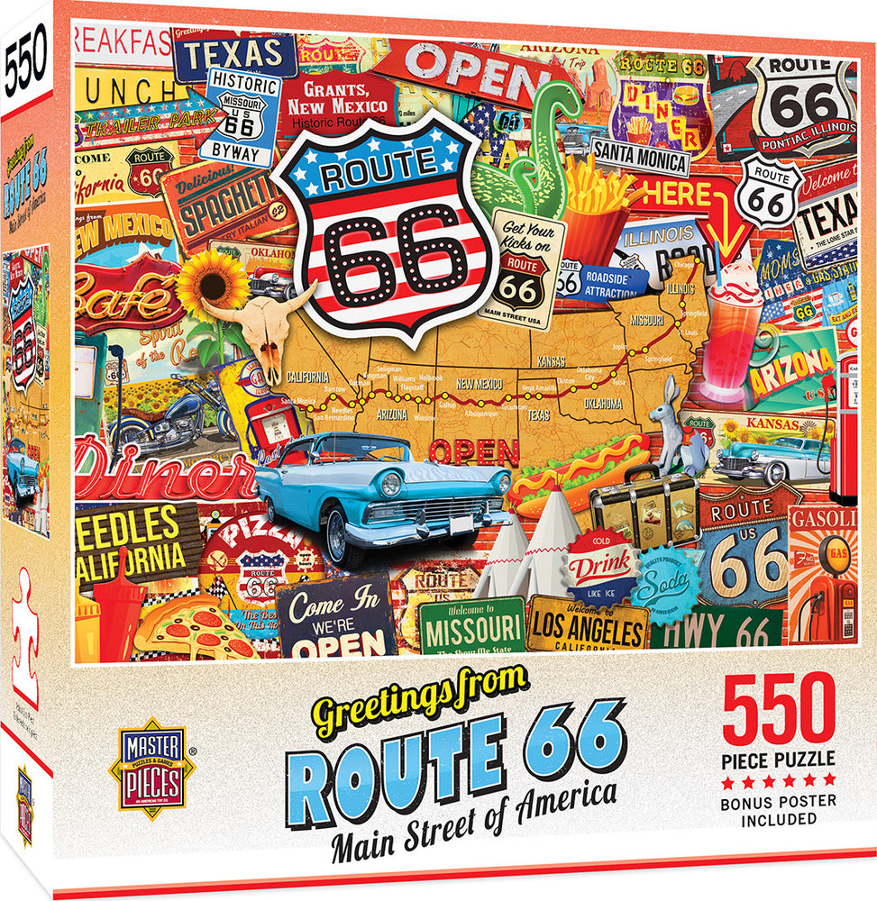 Masterpieces Puzzle Greetings from Route 66  Puzzle 550 pieces