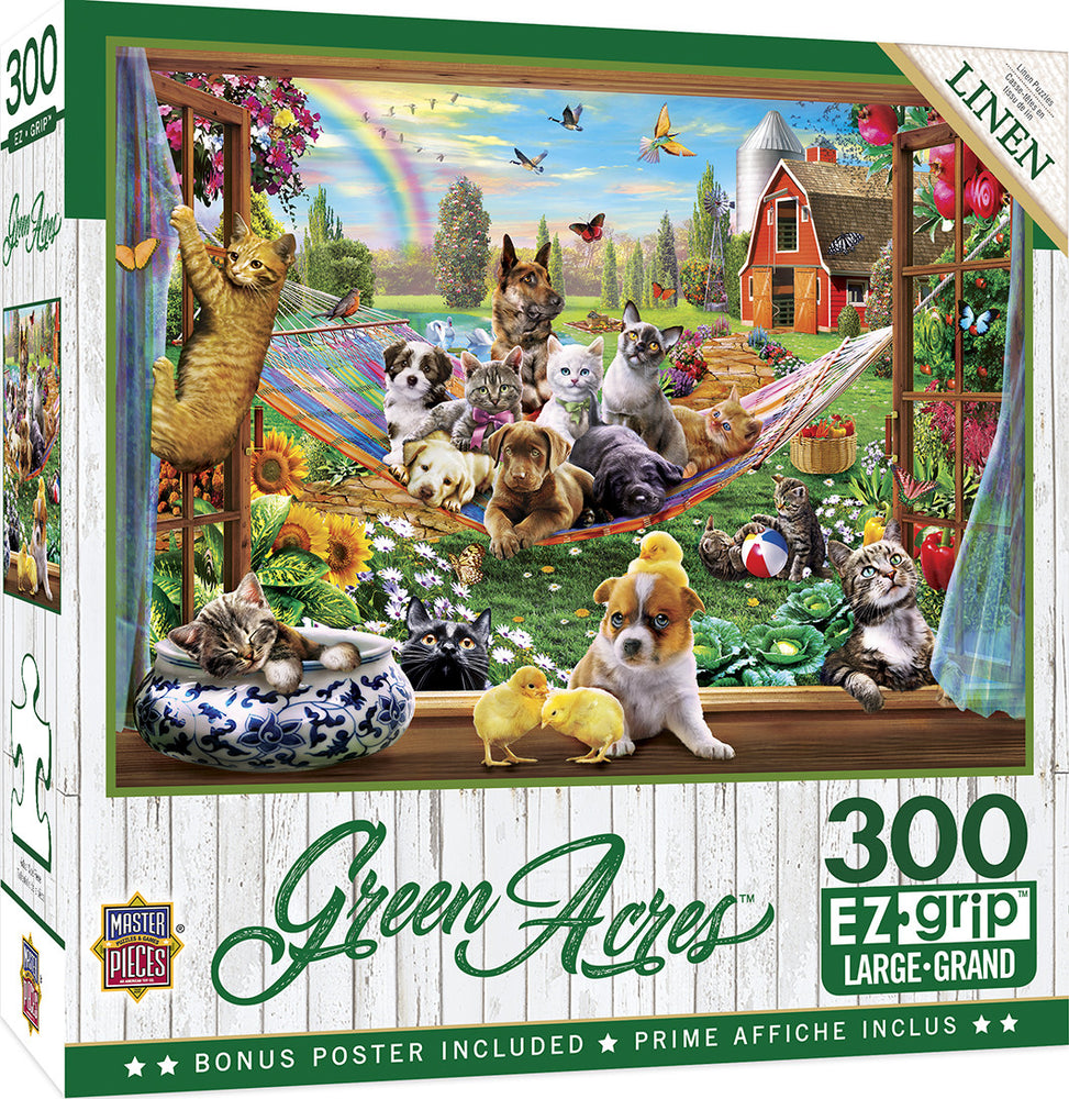 Masterpieces Puzzle Green Acres Afternoon Siesta Ez Grip Puzzle 300 pieces