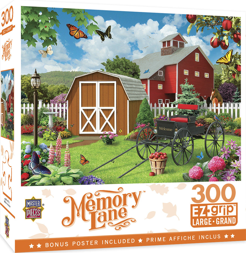 Masterpieces Puzzle Memory Lane Barnyard Beauties Ez Grip Puzzle 300 pieces