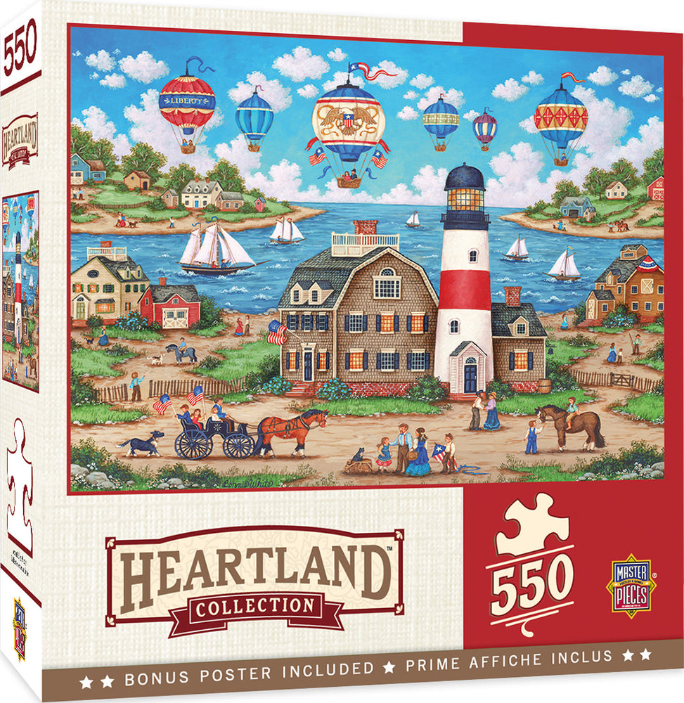 Masterpieces Puzzle Heartland Collection Balloons over the Bay Puzzle 550 pieces