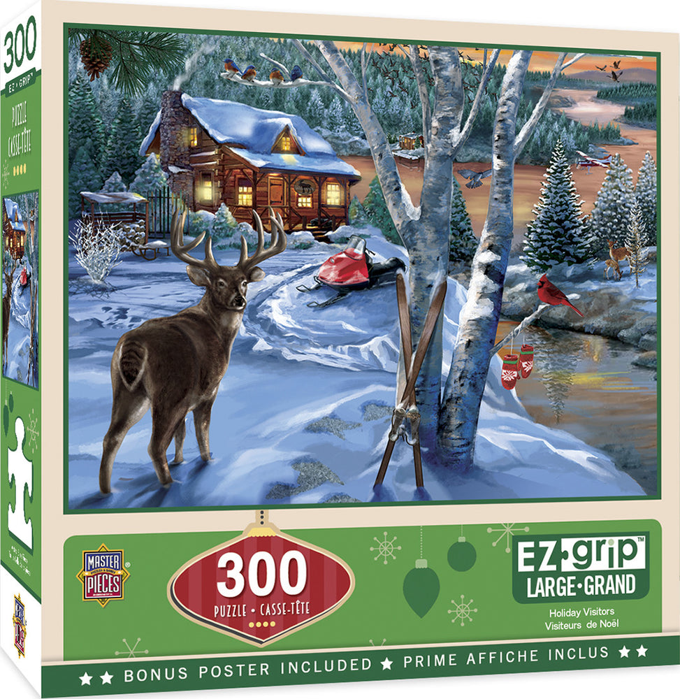 Masterpieces Puzzle Holiday Holiday Visitors Ez Grip Puzzle 300 pieces