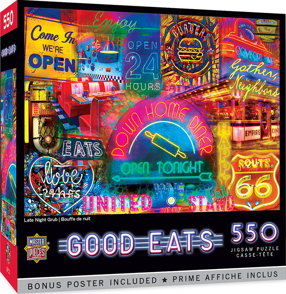 Masterpieces Puzzle Good Eats Late Night Grub Puzzle 550 pieces