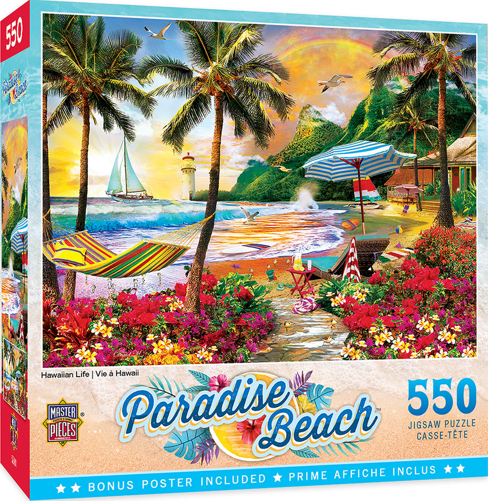 Masterpieces Puzzle Paradise Beach Hawaiian Life Puzzle 550 pieces