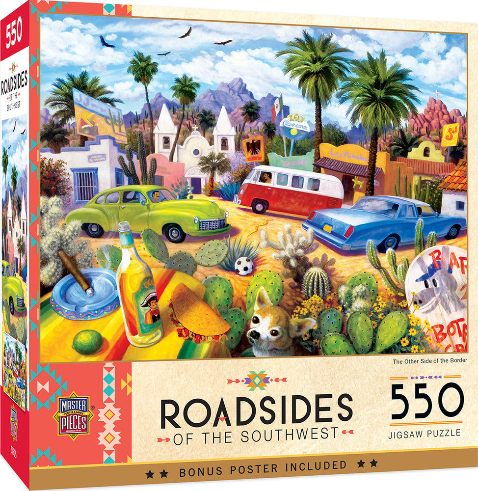 Masterpieces Puzzle Roadsides of the Southwest The Other Side of the Border Puzzle 550 pieces