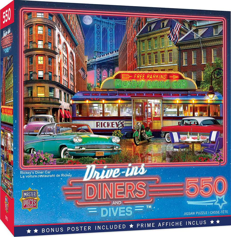 Masterpieces Puzzle Drive Ins Diners & Dives Rickeys Diner Car Puzzle 550 pieces