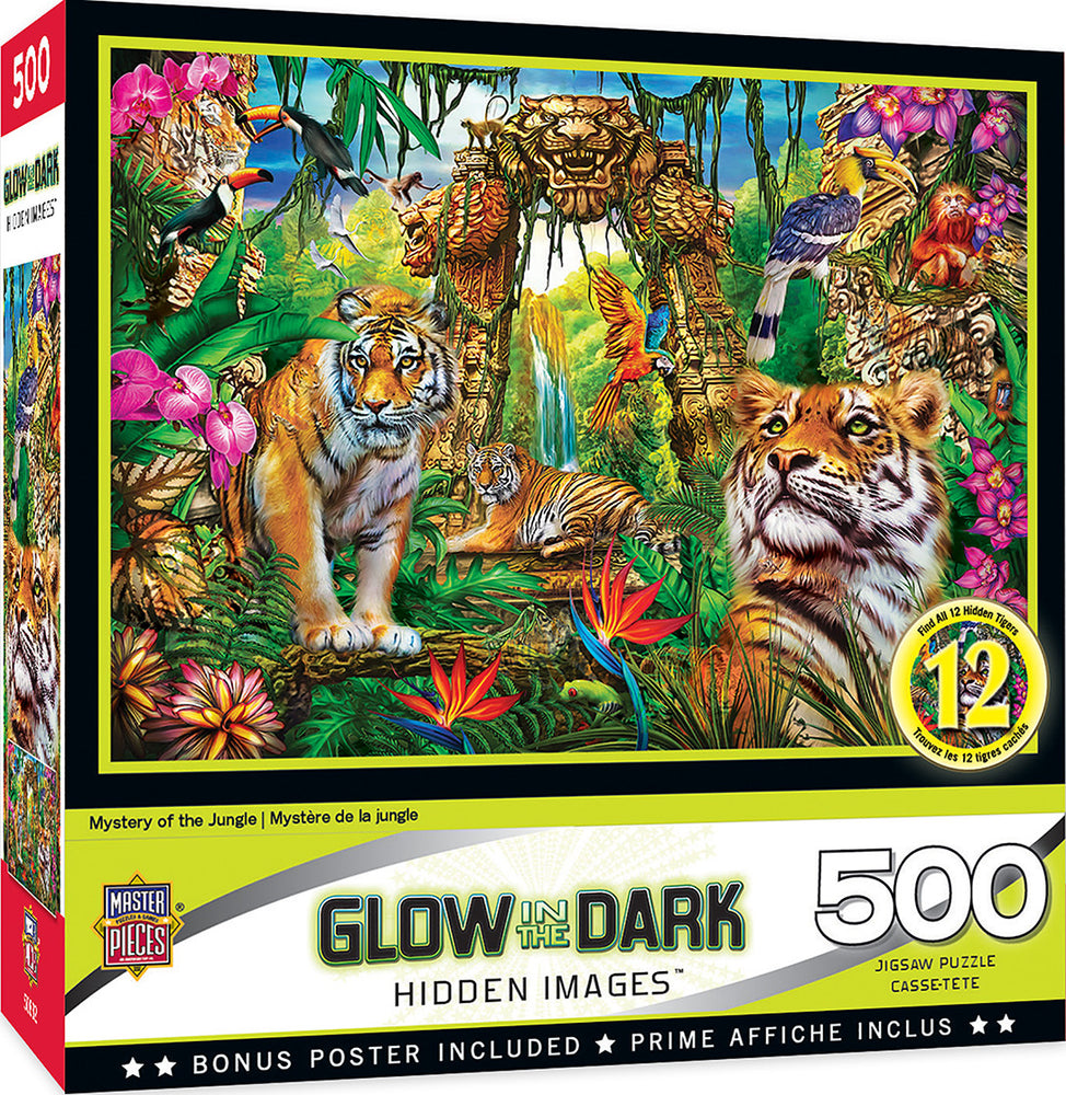 Masterpieces Puzzle Hidden Image Glow Mystery of the Jungle Puzzle 500 pieces