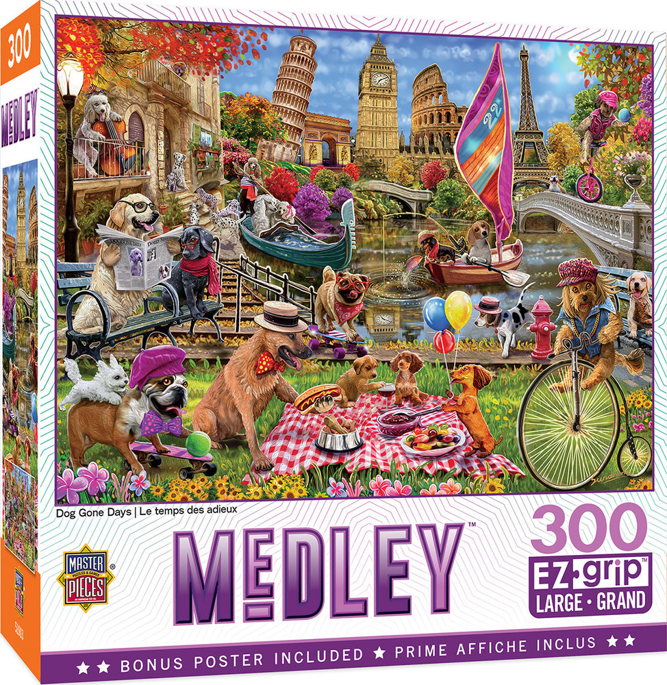 Masterpieces Puzzle EZ Grip Medley Dog Gone Days Puzzle 300 pieces