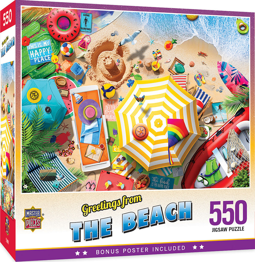 Masterpieces Puzzle Greetings From The Beach Puzzle 550 pieces