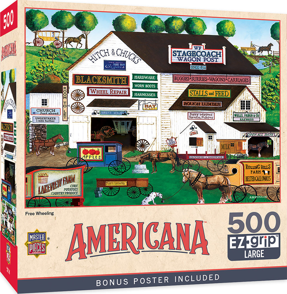Masterpieces Puzzle EZ Grip Americana Free Wheeling Puzzle 500 pieces