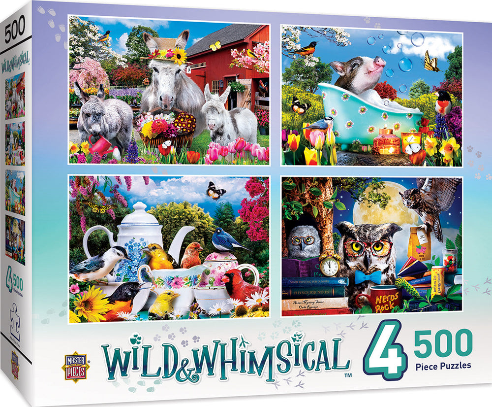 Masterpieces Puzzle 4 Pack Wild & Whimsical Puzzle 500 pieces