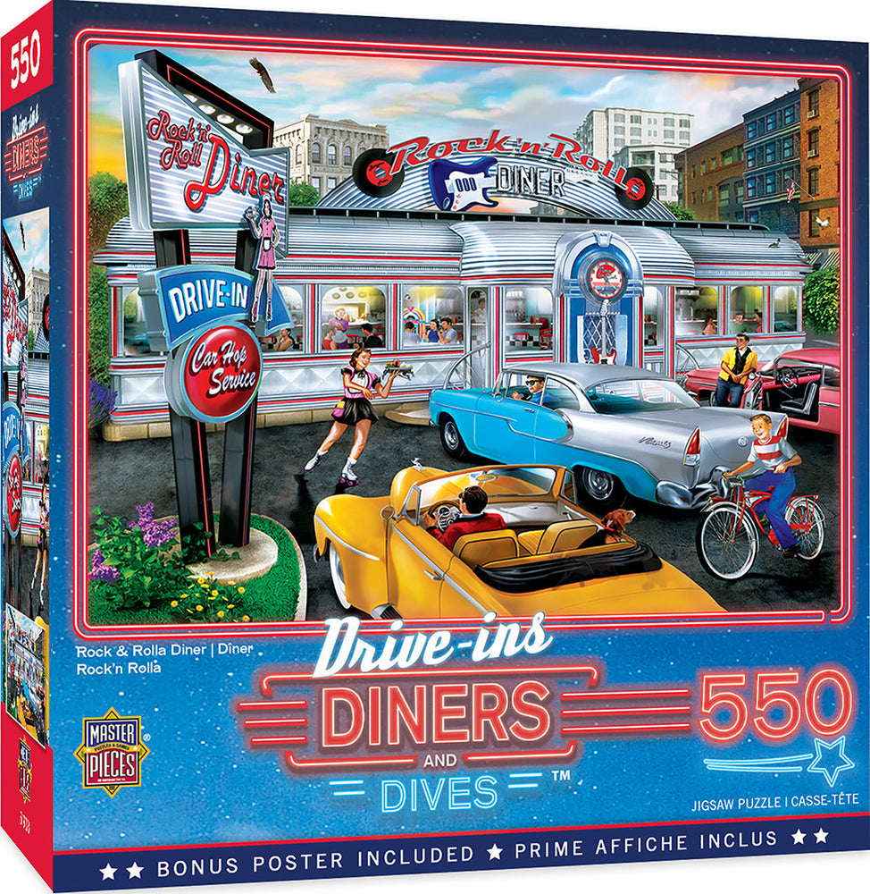 Masterpieces Puzzle Drive Ins Diners & Dives Rock & Rolla Diner Puzzle 550 pieces