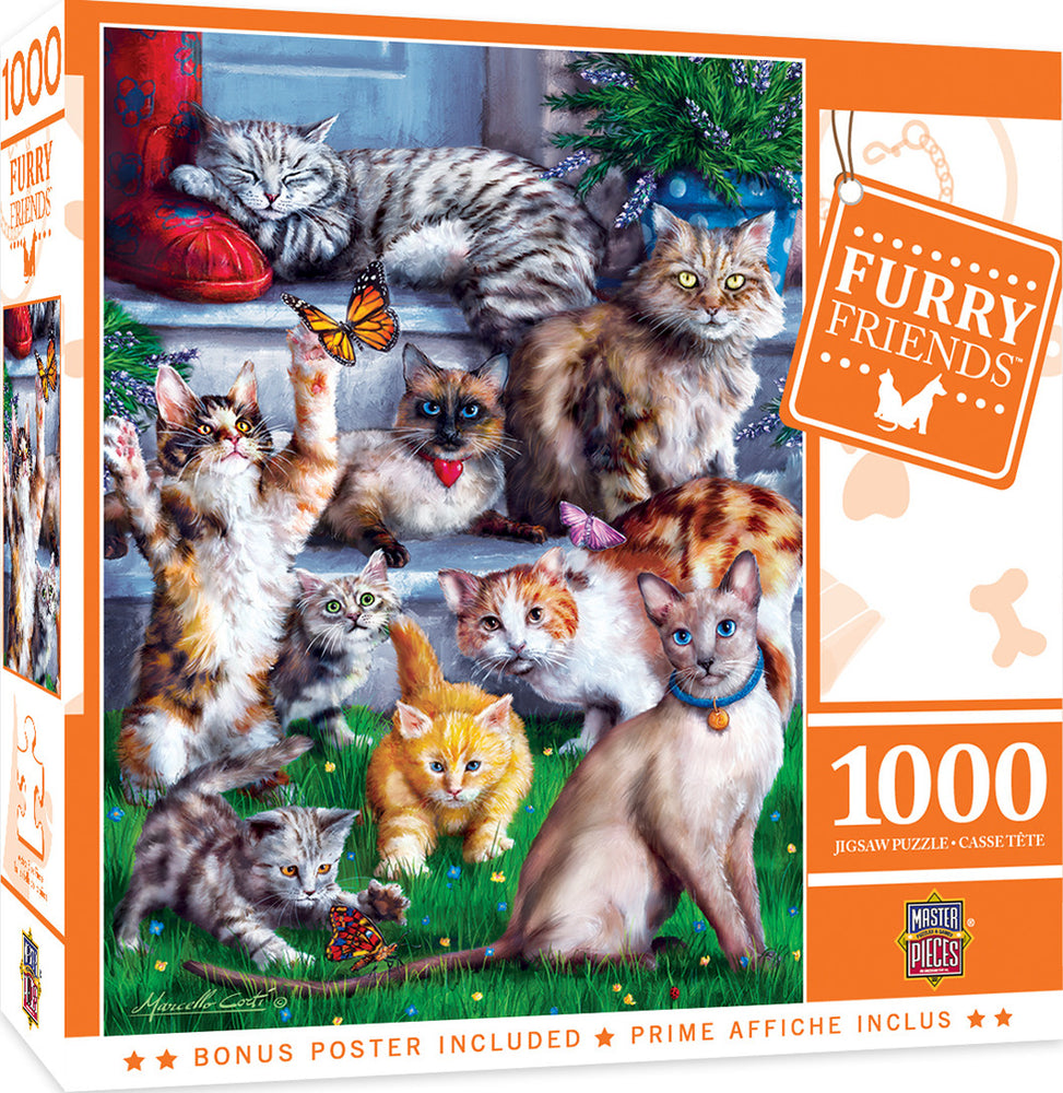 Masterpieces Puzzle Furry Friends Butterfly Chasers Puzzle 1000 pieces
