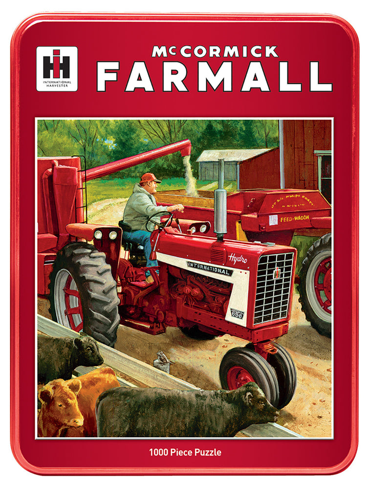 Masterpieces Puzzle McCormick Farmall Feeding Time Tin Box Puzzle 1000 pieces
