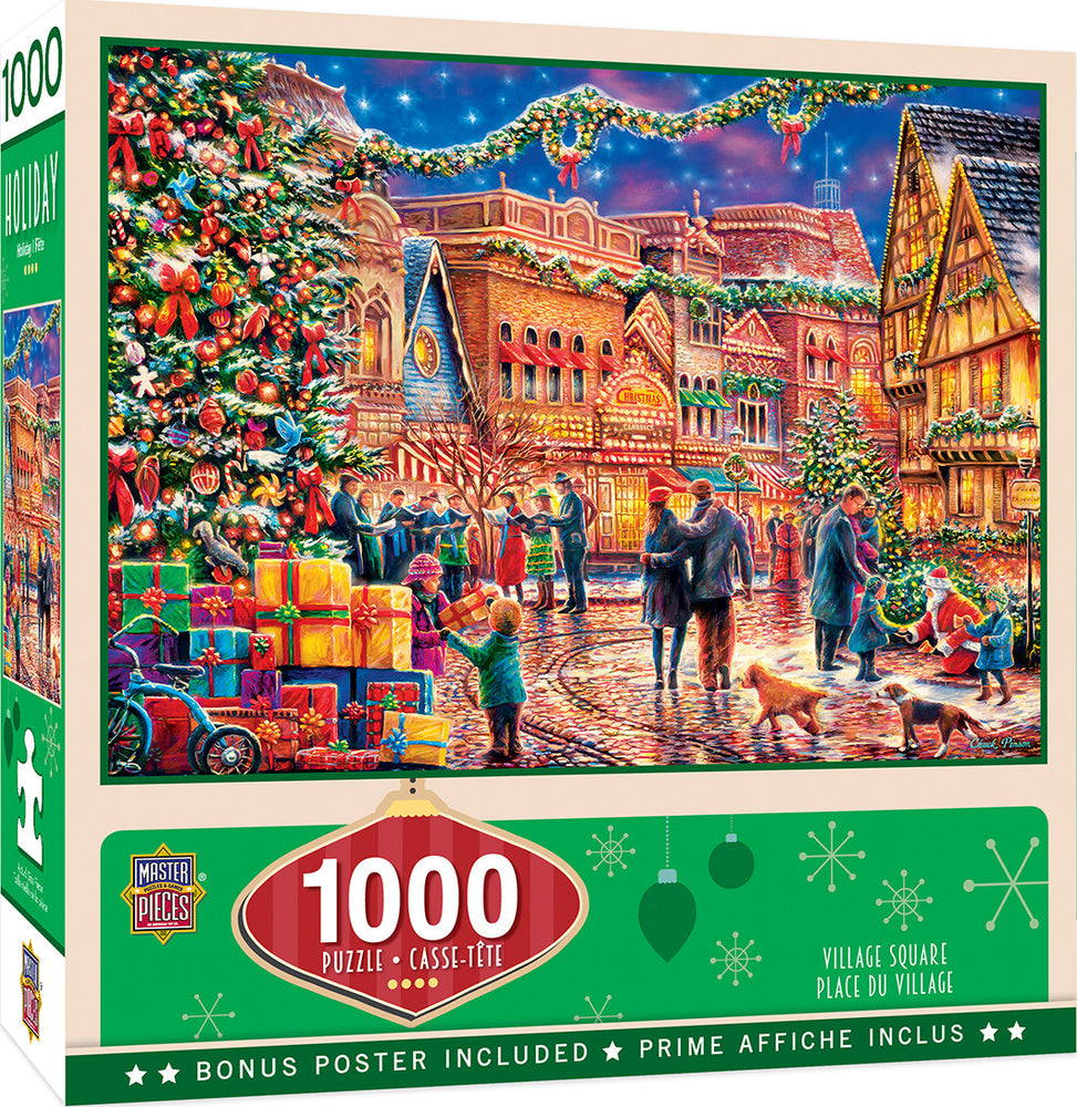 Masterpieces Puzzle Holiday Village Square Puzzle 1000 pieces