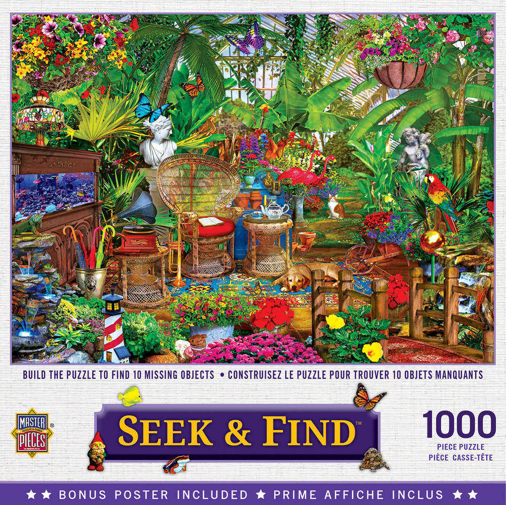 Masterpieces Puzzle Seek & Find Garden Hideaway Puzzle 1000 pieces