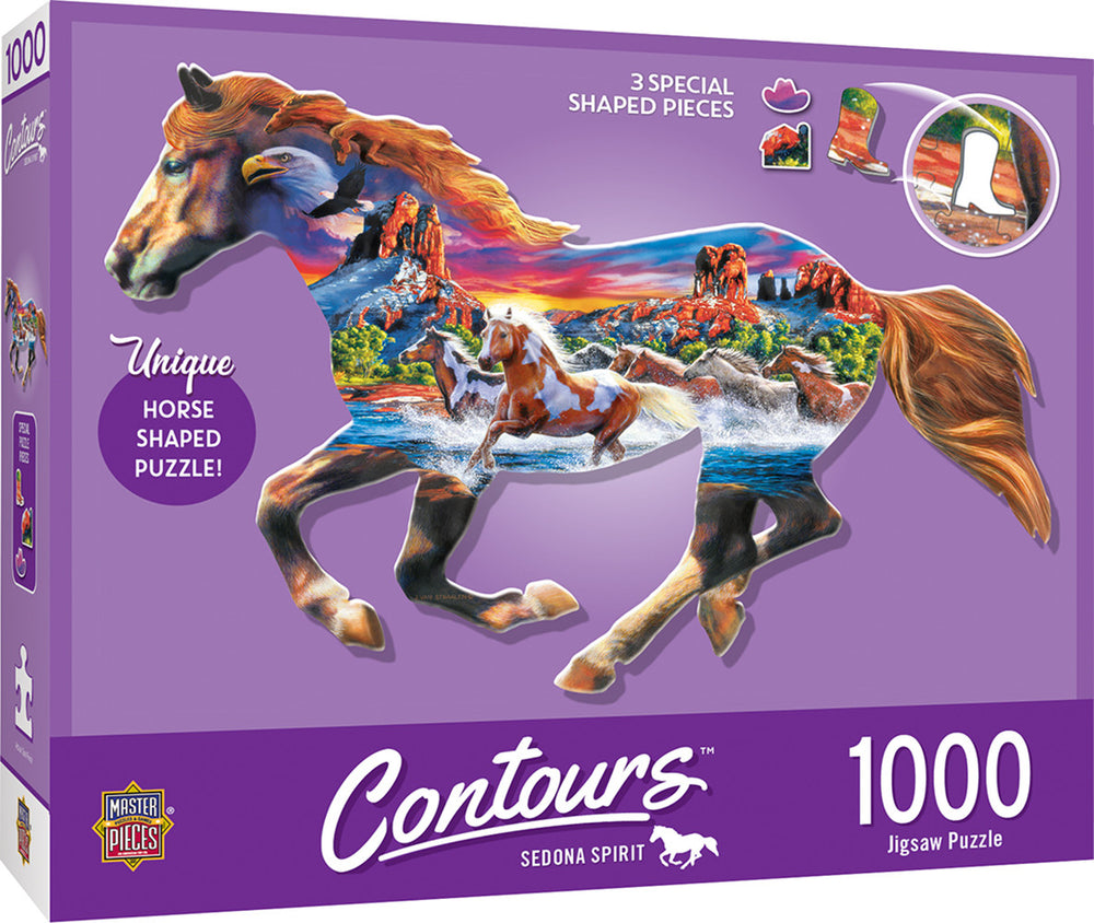 Masterpieces Puzzle Contours Shaped Running Horse Shape Puzzle 1000 pieces
