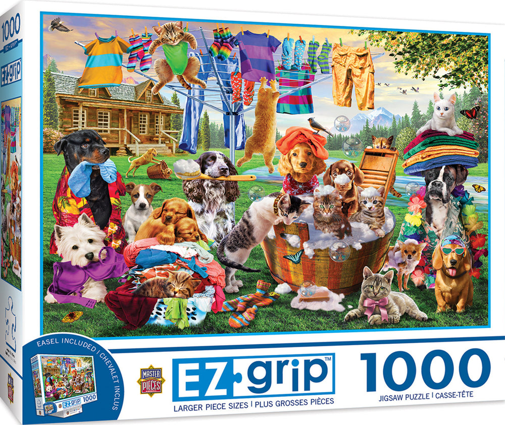 Masterpieces Puzzle EZ Grip Laundry Day Rascals Puzzle 1000 pieces