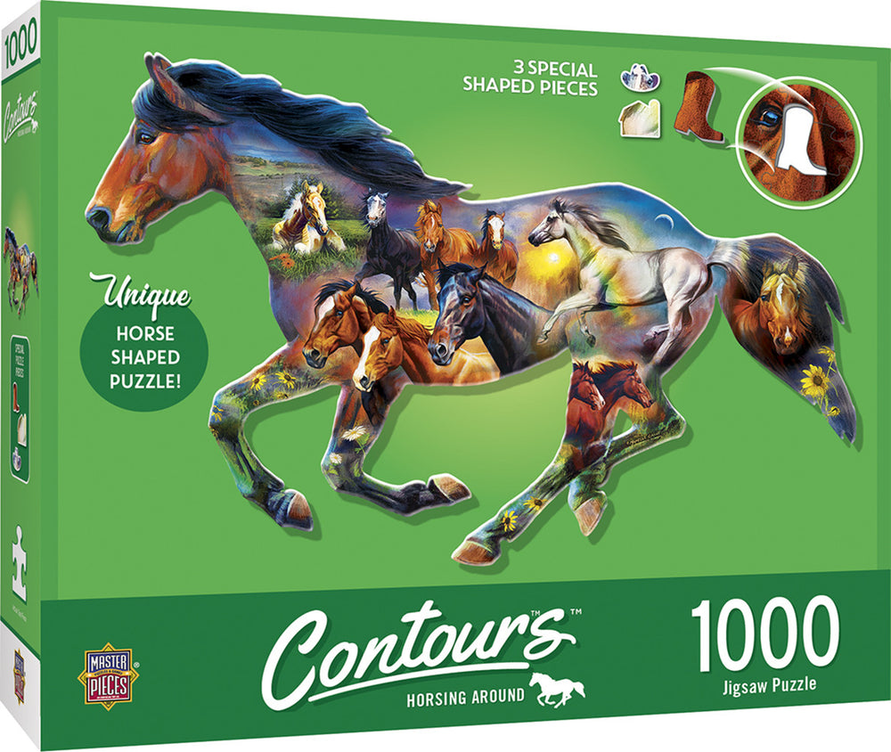 Masterpieces Puzzle Contours Shaped Wild Hourse Shape Puzzle 1000 pieces