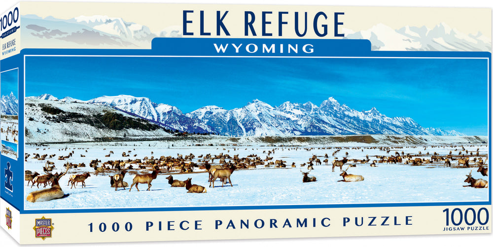 Masterpieces Puzzle Panoramic Wyoming Elk Refuge Puzzle 1000 pieces