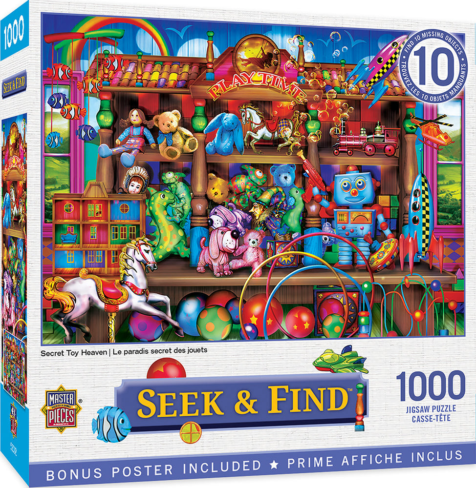Masterpieces Puzzle Seek & Find Secret Toy Heaven Puzzle 1000 pieces