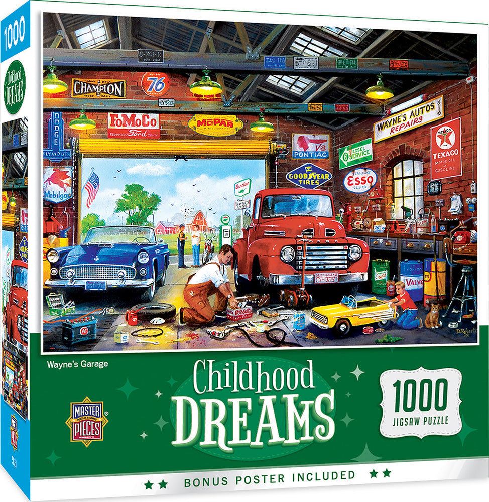 Masterpieces Puzzle Childhood Dreams Waynes Garage Puzzle 1000 pieces