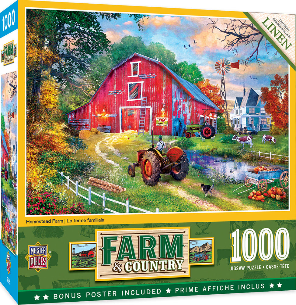 Masterpieces Puzzle Farm Country Homestead Farm Puzzle 1000 pieces