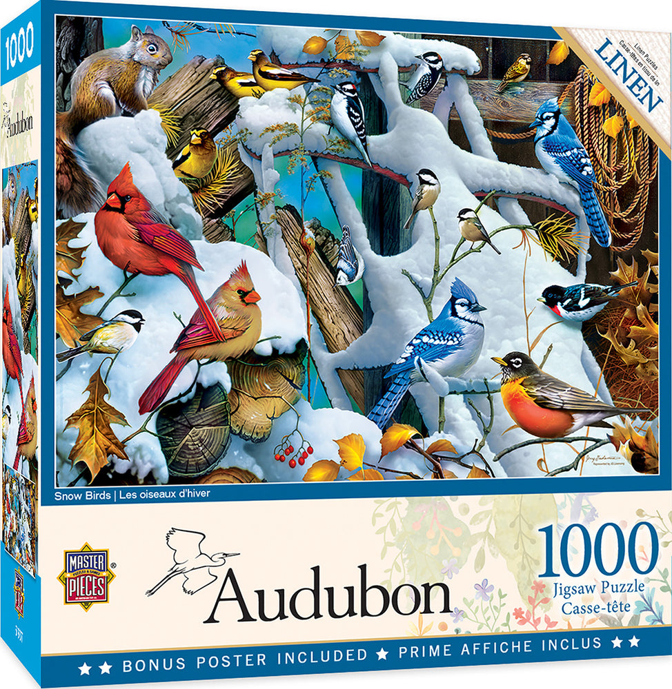 Masterpieces Puzzle Audubon Snow Birds Puzzle 1000 pieces