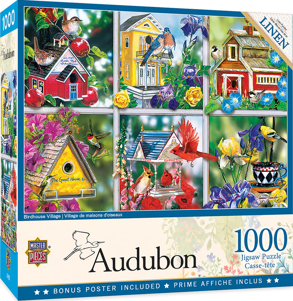 Masterpieces Puzzle Audubon Birdhouse Village Puzzle 1000 pieces
