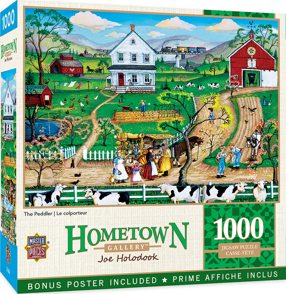 Masterpieces Puzzle Hometown Gallery The Peddler Puzzle 1000 pieces