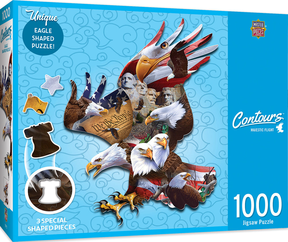 Masterpieces Puzzle Contours Shaped Majestic Flight Puzzle 1000 pieces