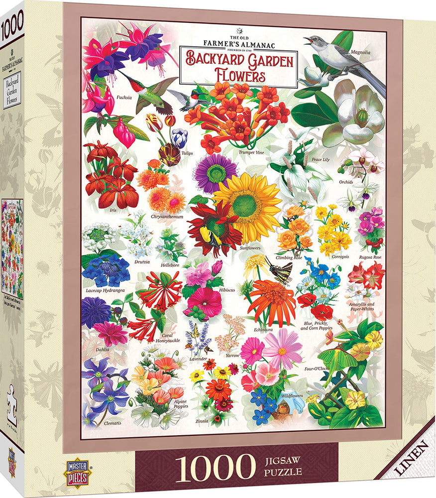 Masterpieces Puzzle Farmers Almanac Garden Florals Puzzle 1000 pieces