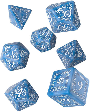 Q Workshop Elvish Glacier & white Dice Set 7