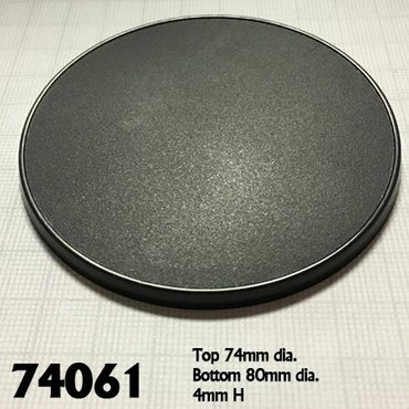 Reaper Miniatures - 80mm Round Gaming Base (4)