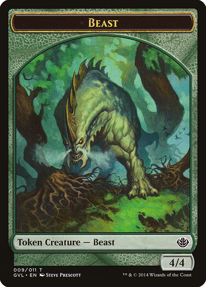 Beast Token (009/011) (Garruk vs. Liliana) [Duel Decks Anthology Tokens]