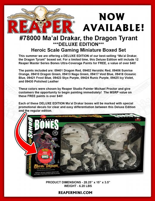 Reaper Bones Ma'al Drakar - Deluxe Boxed Set with Paints