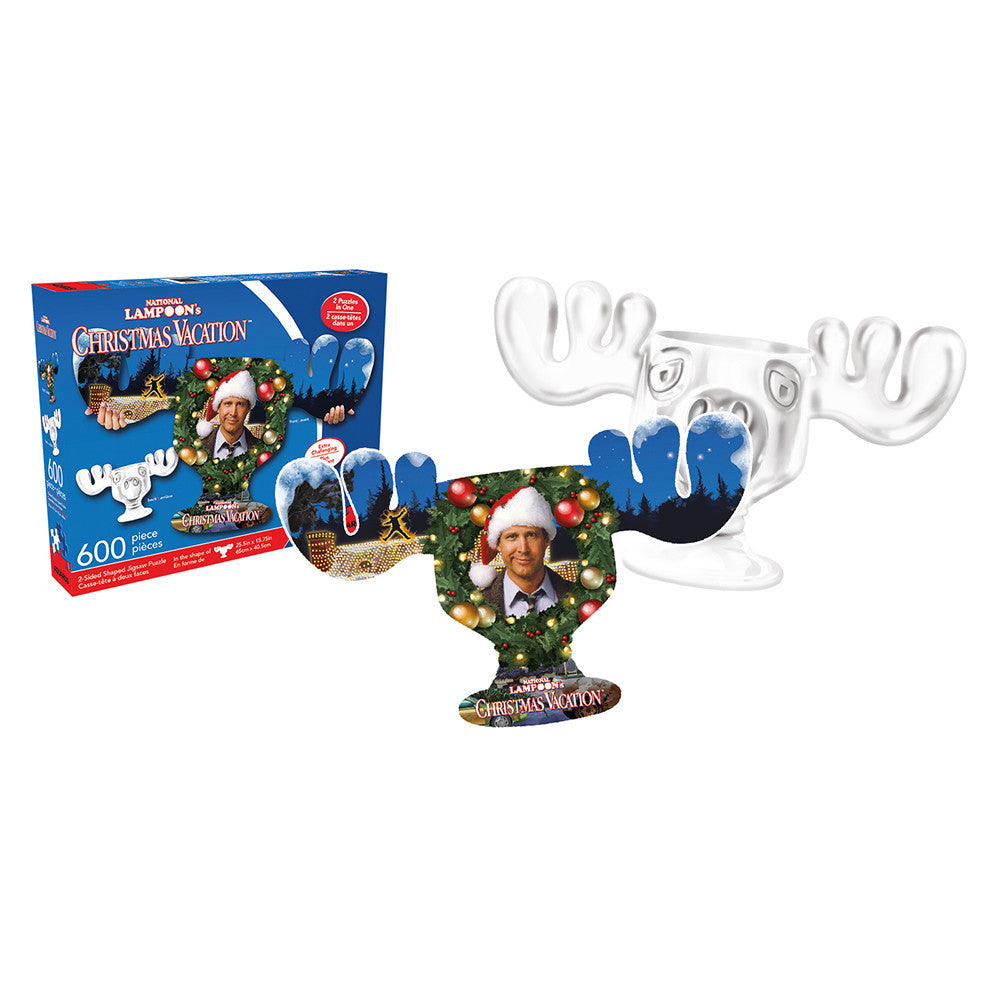 Aquarius Puzzle National Lampoons Christmas Vacation Moose Mug & Collage Double Sided Puzzle 600 pieces