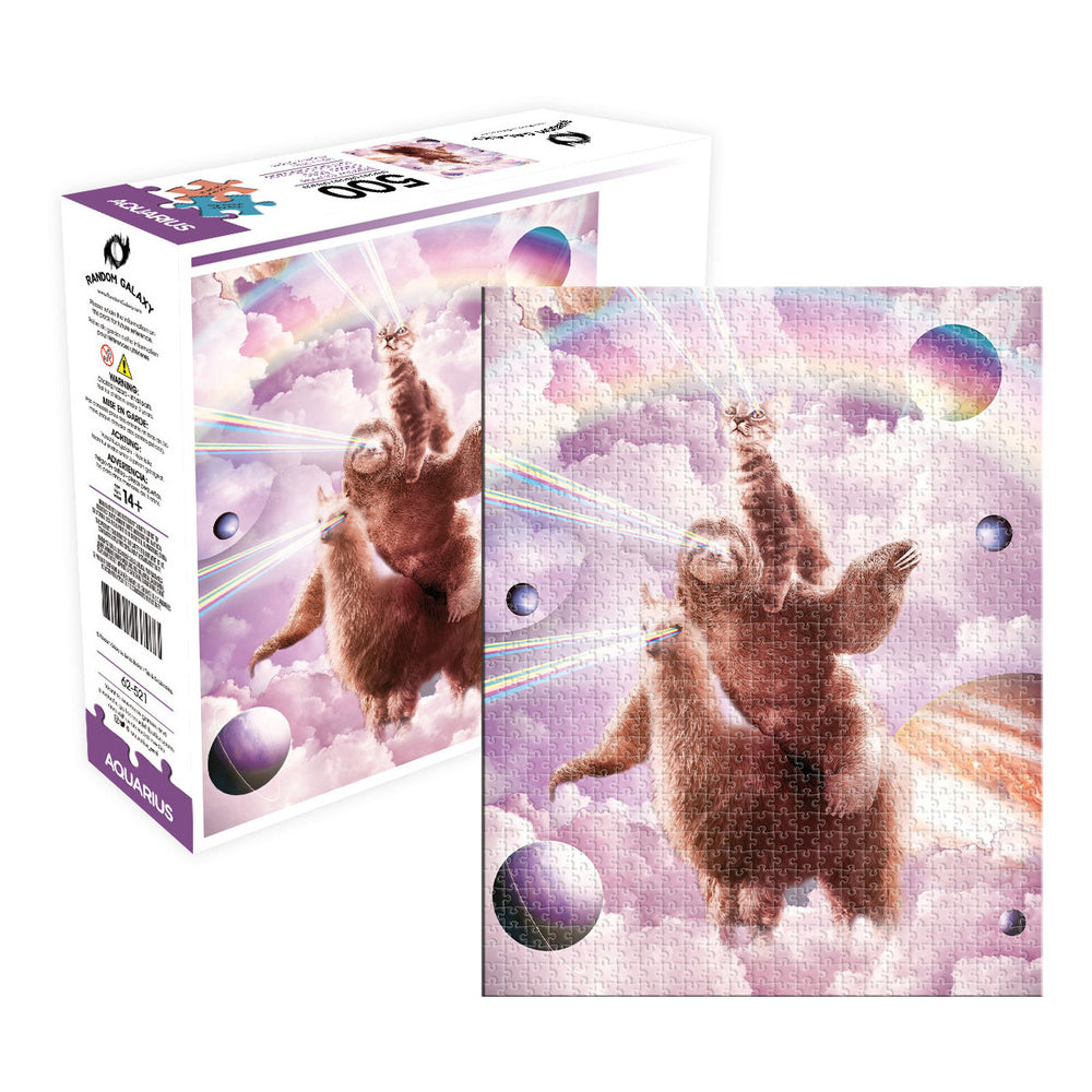 Aquarius Puzzle Random Galaxy Laser Eyes Cat Sloth Llama Puzzle 500 pieces
